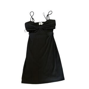 Princess Polly Black Ribbed Bandeau Mini Dress Size 4 Y2K Party Club Bodycon